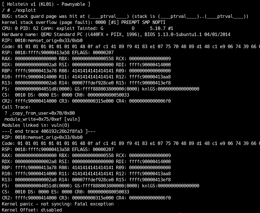Comparsa dello stack overflow