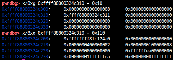verifica in gdb dell'indirizzo leakato