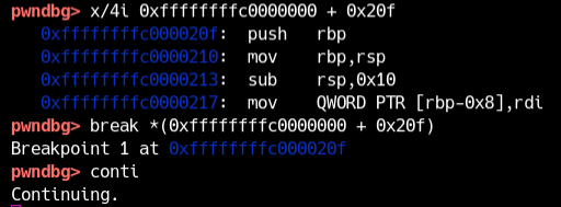 Breakpoint su module_close in gdb